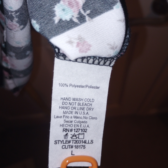 Women's a'gaci top black and white stripe floral blouse - Picture 4 of 4